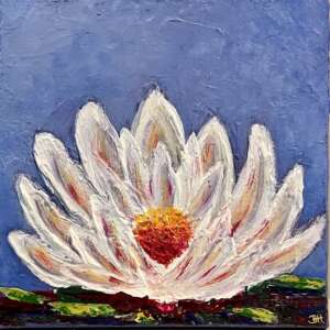 “Full Bloom” White Lotus Flower
